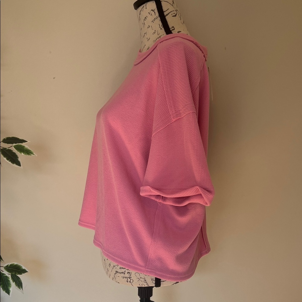 NWT Blu Pepper Vibrant Pink Short Sleeve Top Size Small - Picture 3 of 7